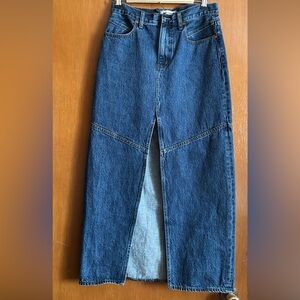 Madewell Blue Denim Maxi Skirt